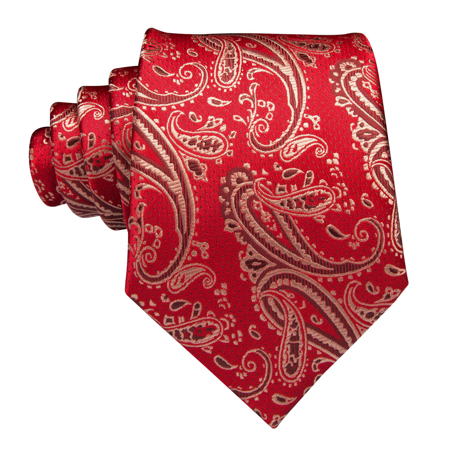 Royal Crimson Red Radium Paisley Tie - Image 2