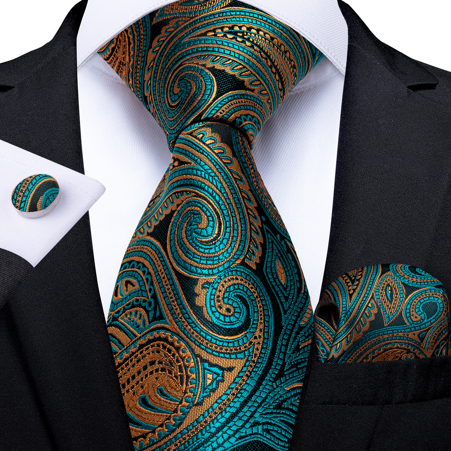 Tom's Aztek Gold Swirl Paisley Tie