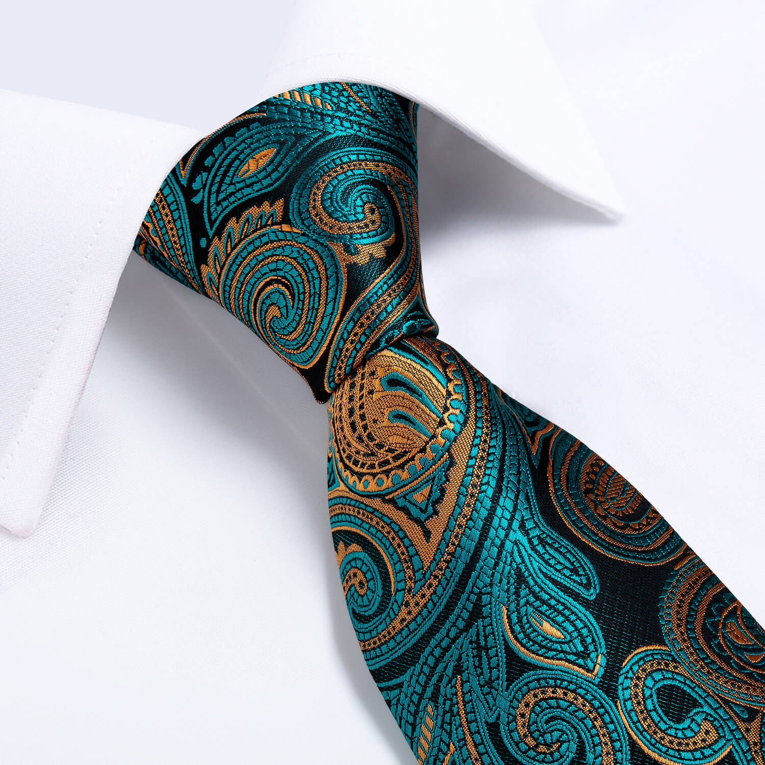 Tom's Aztek Gold Swirl Paisley Tie - Image 6