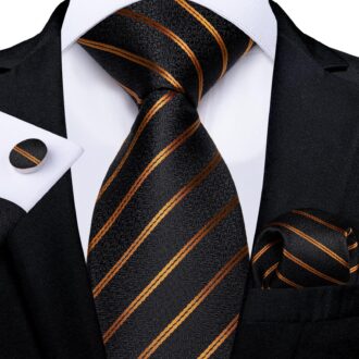 Midnight Gold Baron Striped Tie