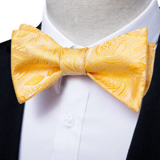 Golden Sunrise Paisley Bow Tie