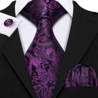 Majestic Violet Scroll Paisley Tie