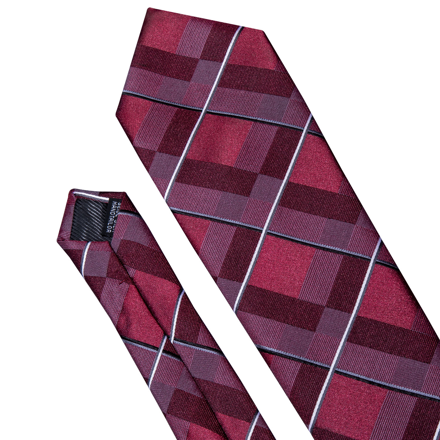 Maroon Majesty Grid Plaid Tie - Image 2