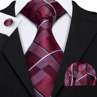 Maroon Majesty Grid Plaid Tie