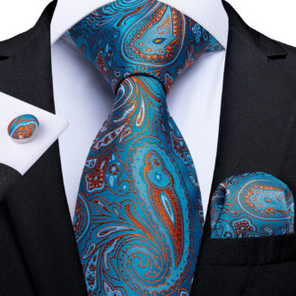 Azure Flame Paisley Tie