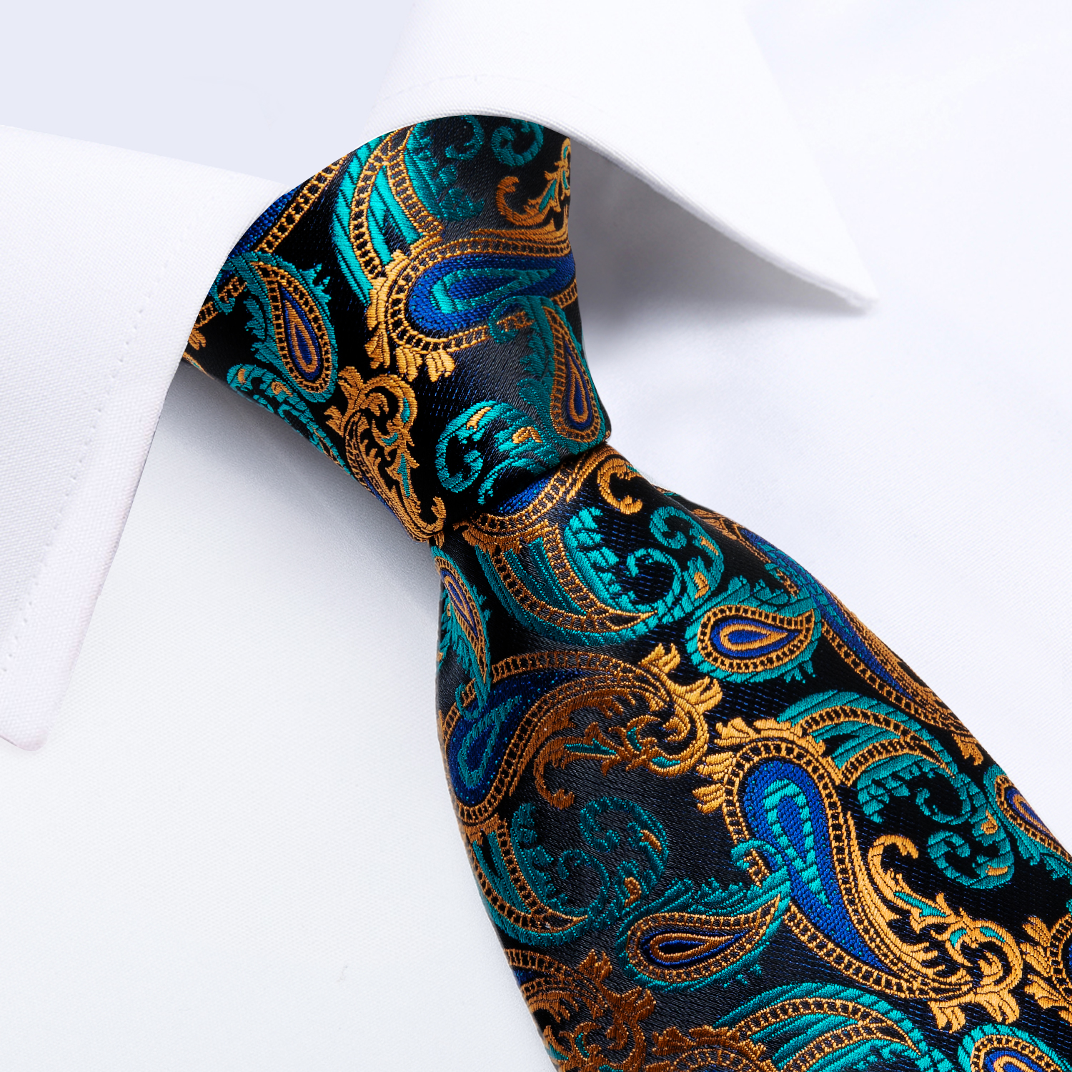 Golden Lagoon Paisley Tie - Image 4