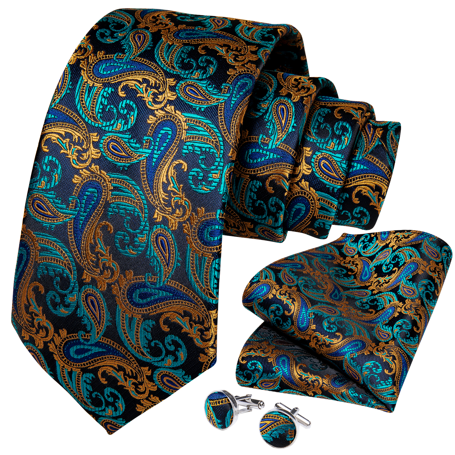 Golden Lagoon Paisley Tie - Image 2