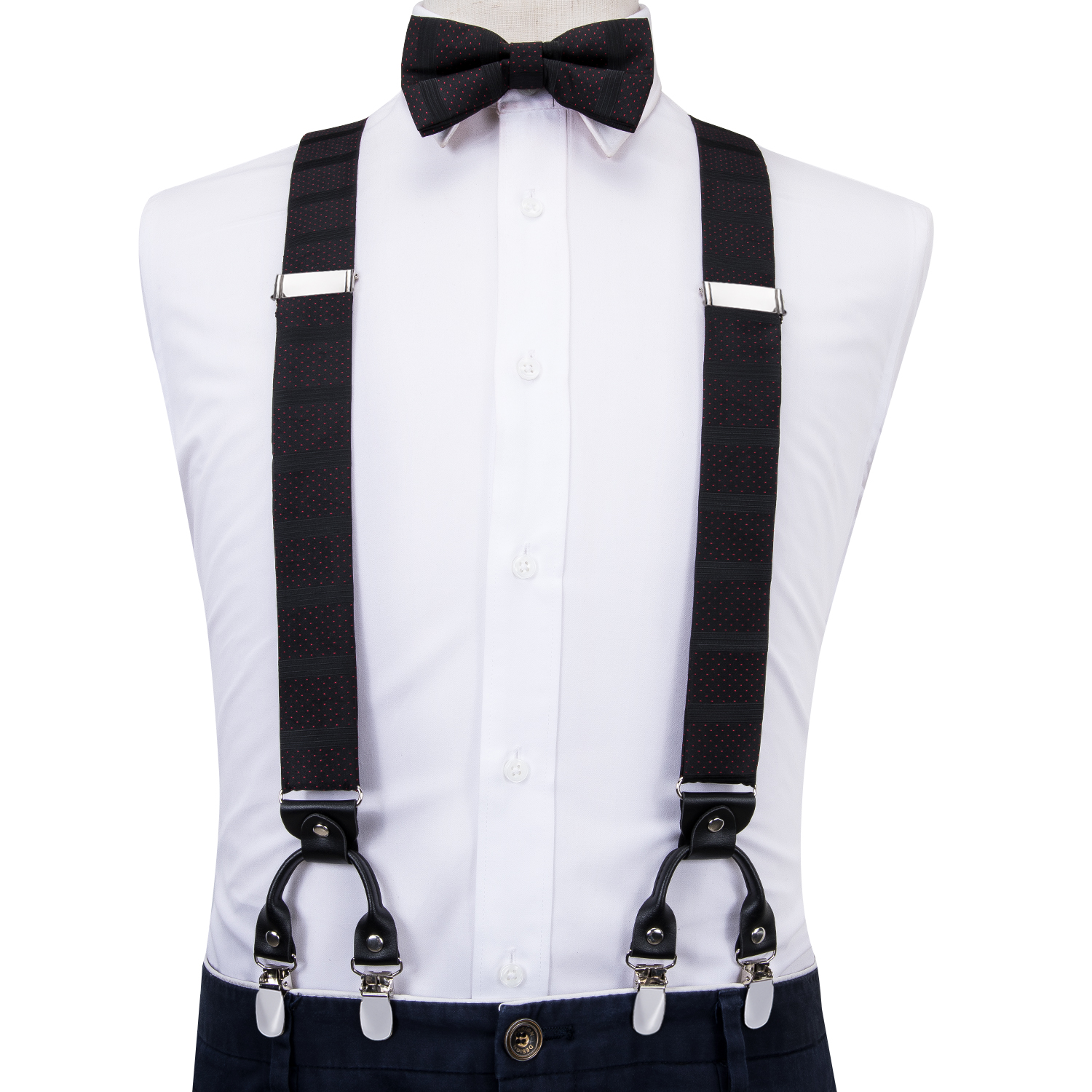 Noir Elegance Dotted Suspenders - Image 2