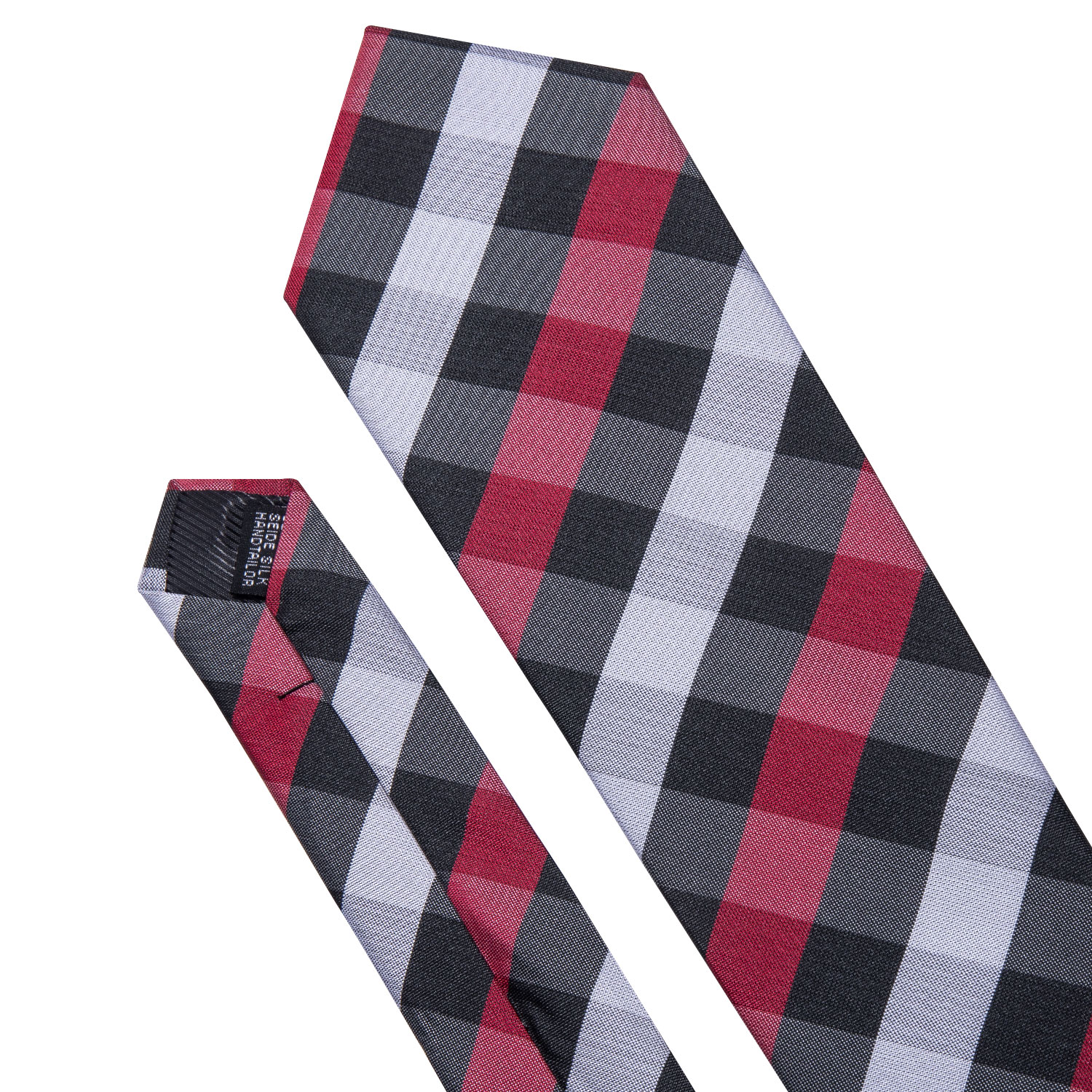 Crimson Gridlock Gingham Tie - Image 5