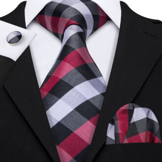 Crimson Gridlock Gingham Tie