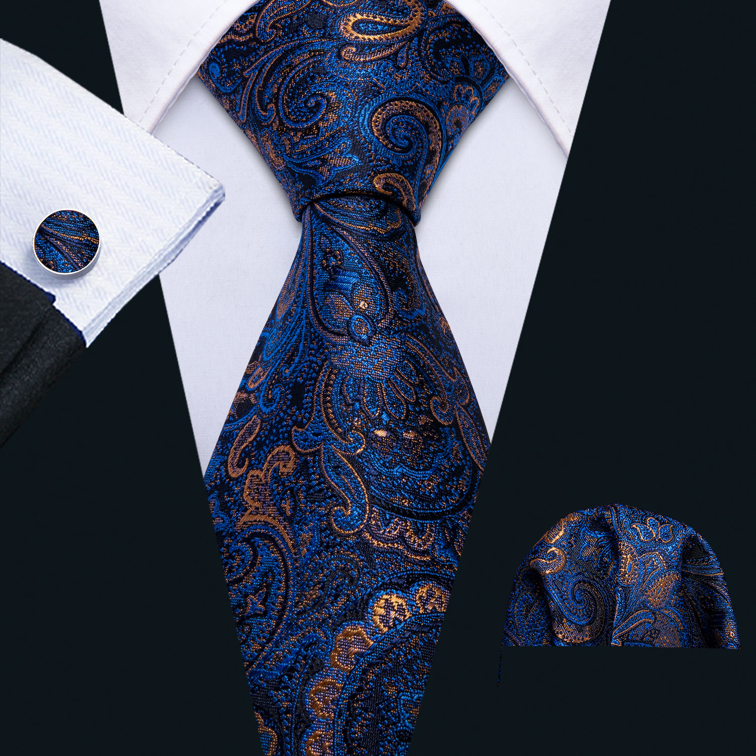Celestial Indigo Voyage Paisley Tie