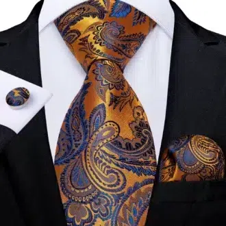 Saffron Swirls Elegance Paisley Tie