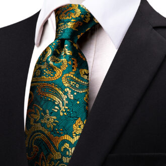 Golden Verdant Paisley Tie