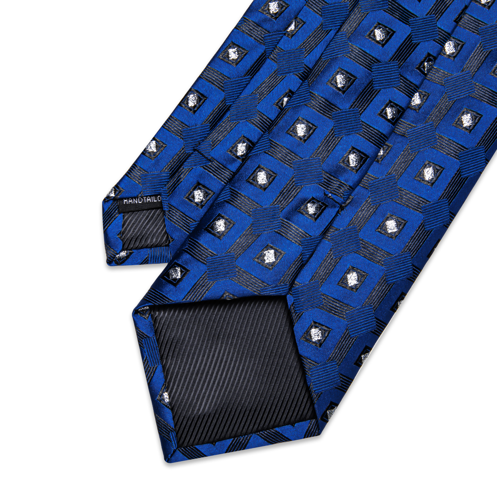 Midnight Sapphire Grid Geometric Tie - Image 5