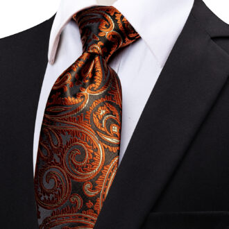 Autumn Flame Paisley Tie
