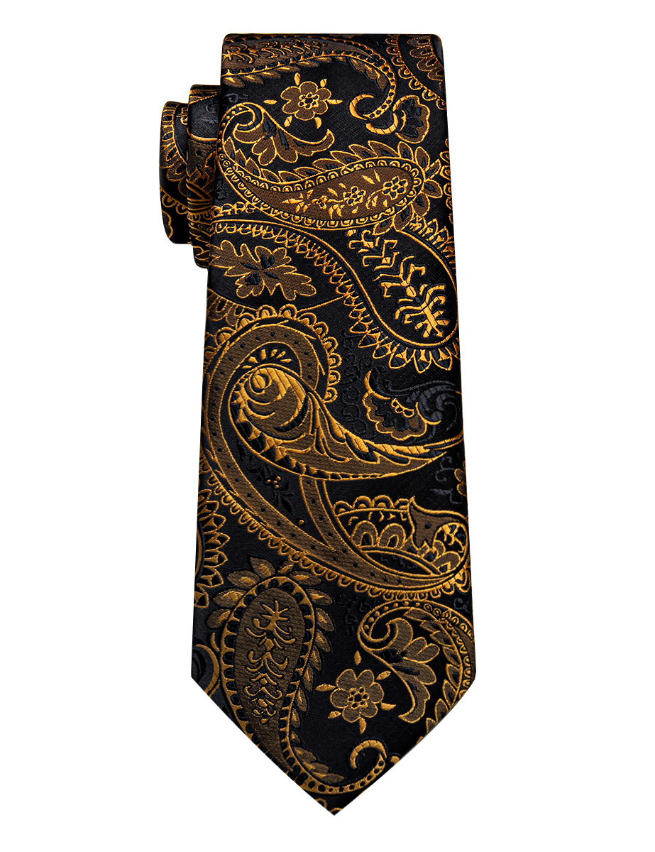 Golden Elegance Paisley Tie - Image 3
