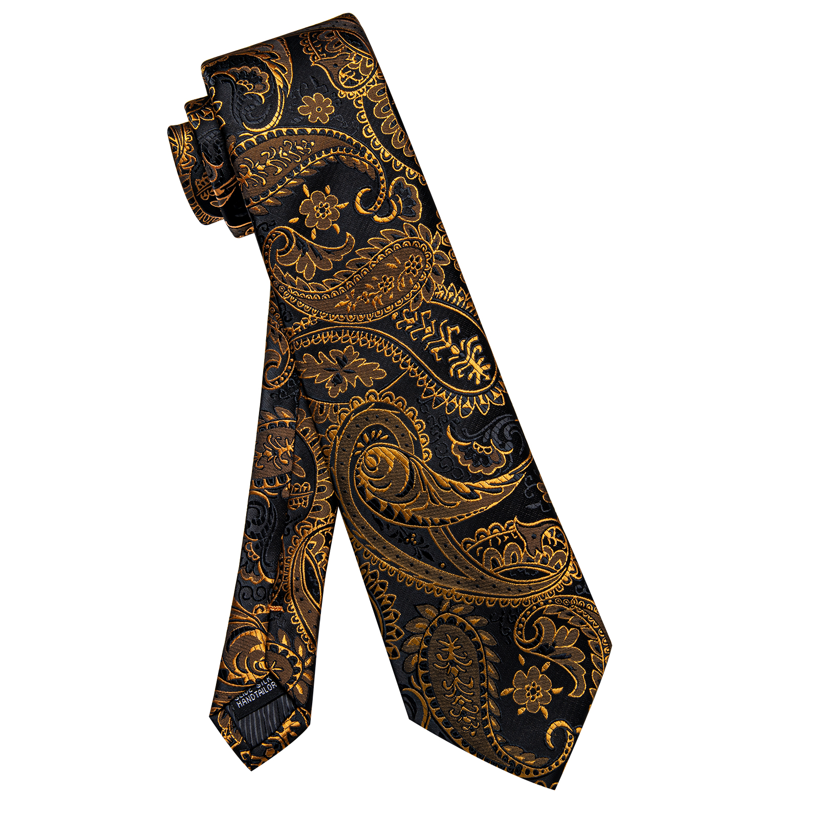 Golden Elegance Paisley Tie - Image 4