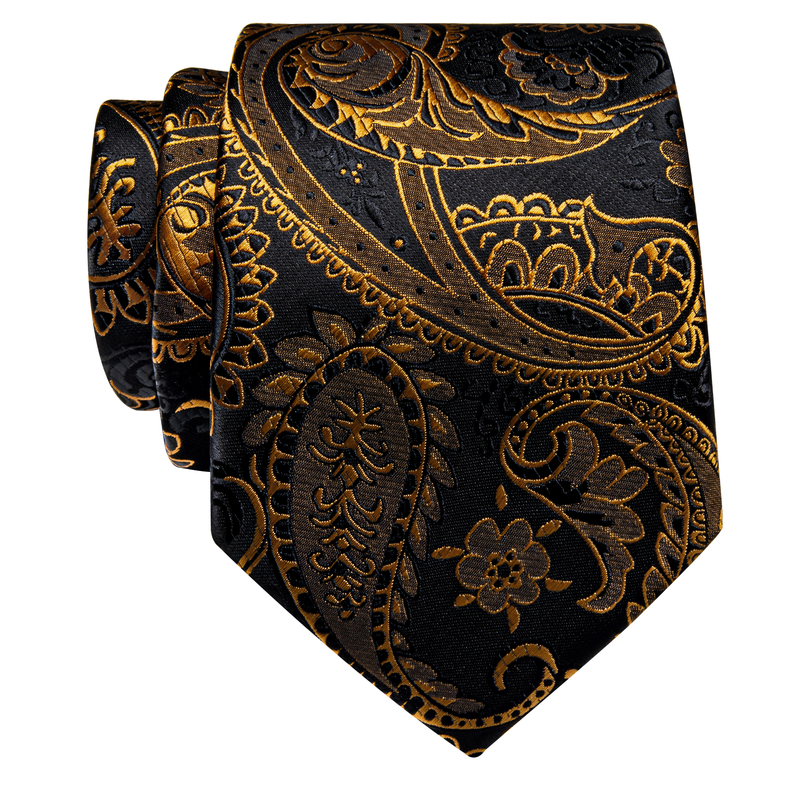 Golden Elegance Paisley Tie - Image 2