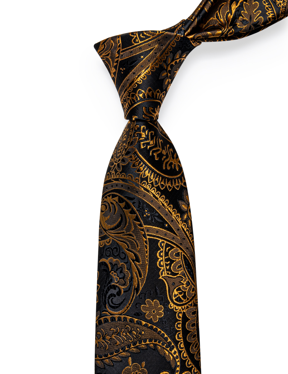 Golden Elegance Paisley Tie - Image 5