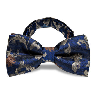 Gilded Lapis Blossom Floral Bow Tie