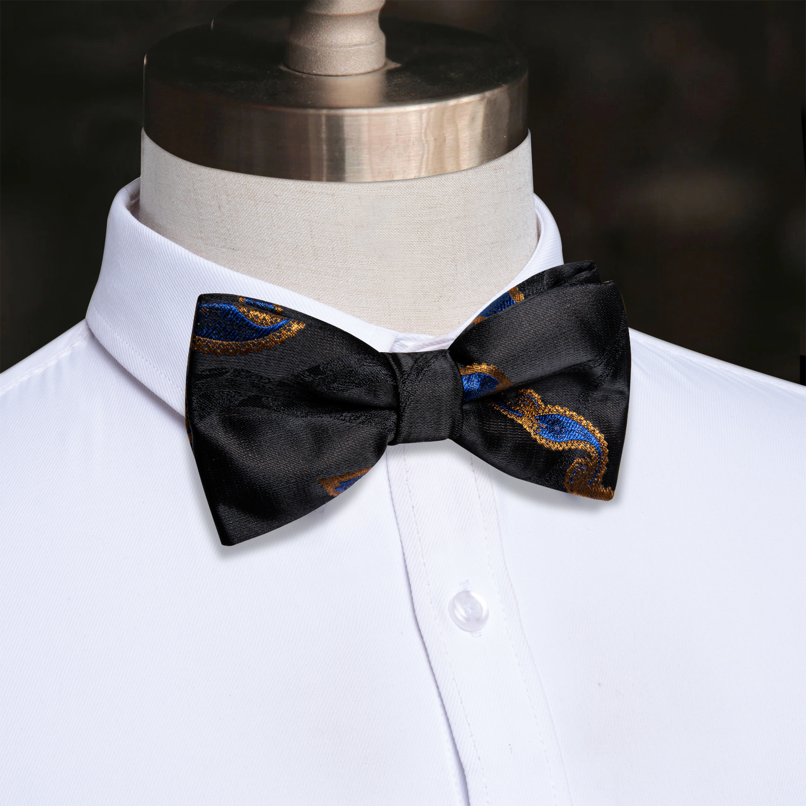 Midnight Mosaic Paisley Bow Tie - Image 2