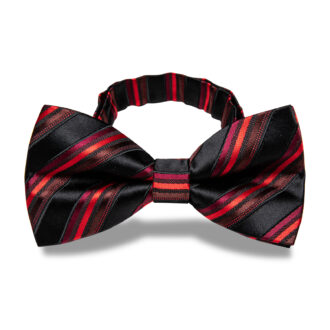 Crimson Vanguard Striped Bow Tie