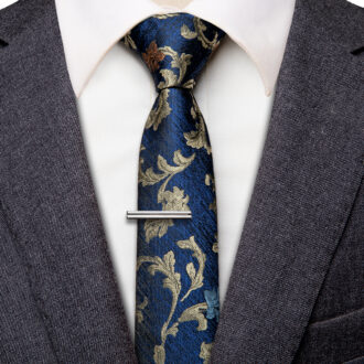 Golden Vine Floral Skinny Tie