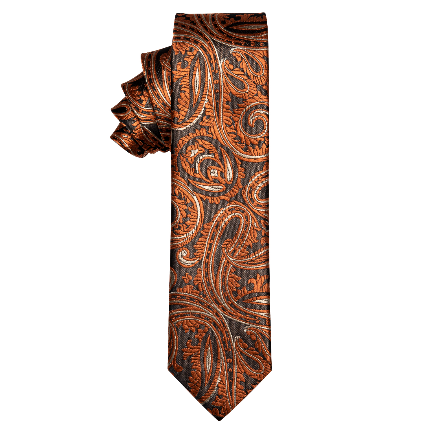 Golden Horizon Paisley Skinny Tie - Image 7