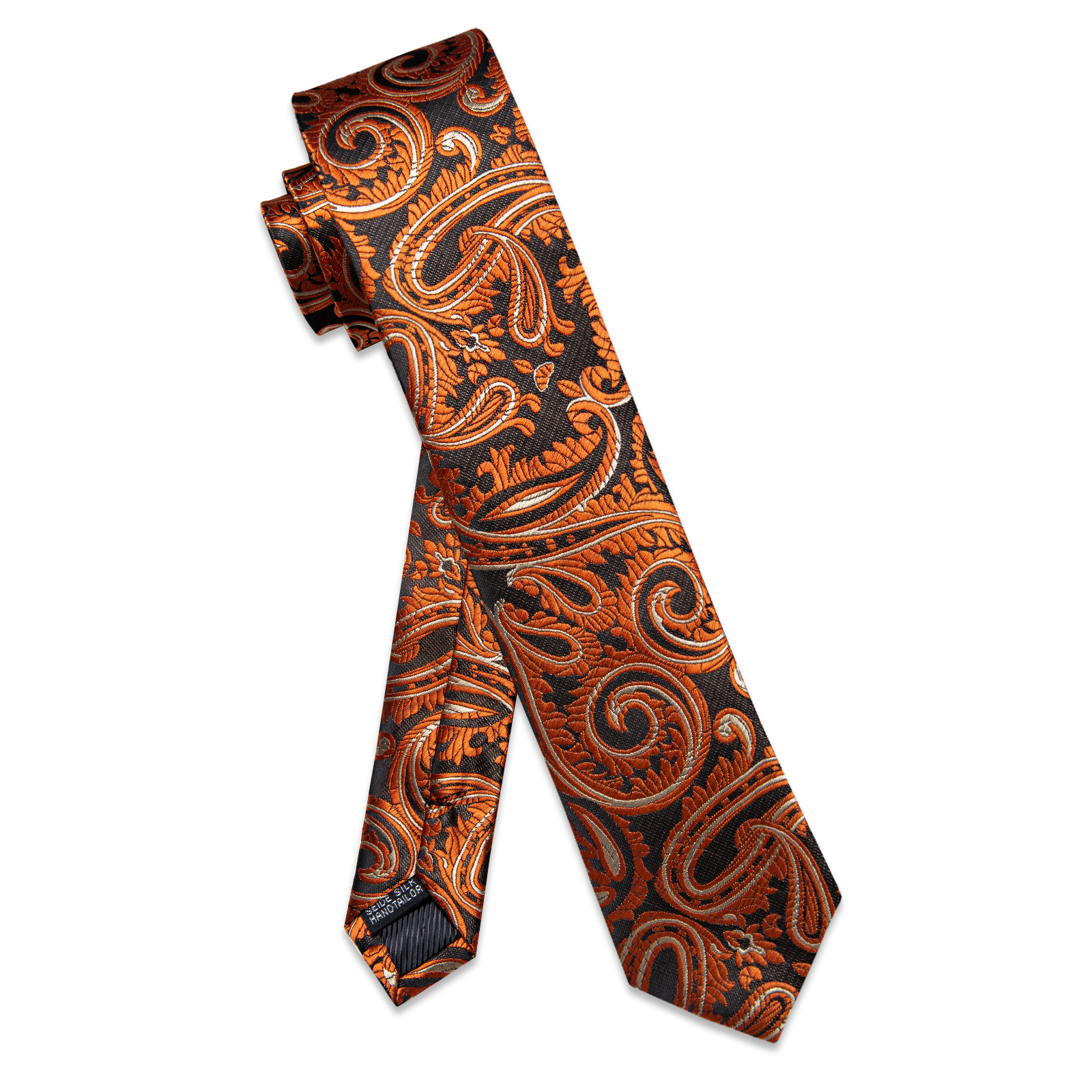 Golden Horizon Paisley Skinny Tie - Image 5