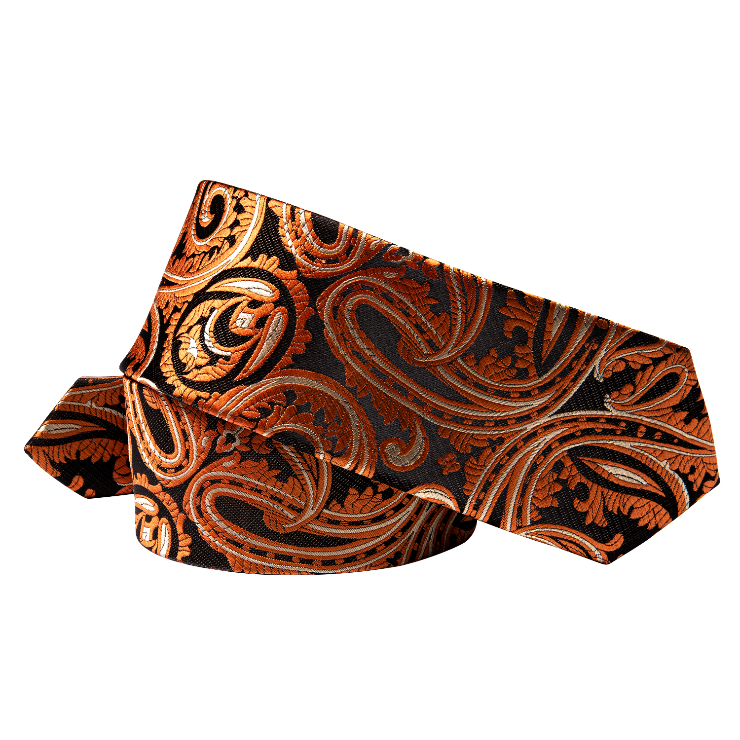 Golden Horizon Paisley Skinny Tie - Image 4