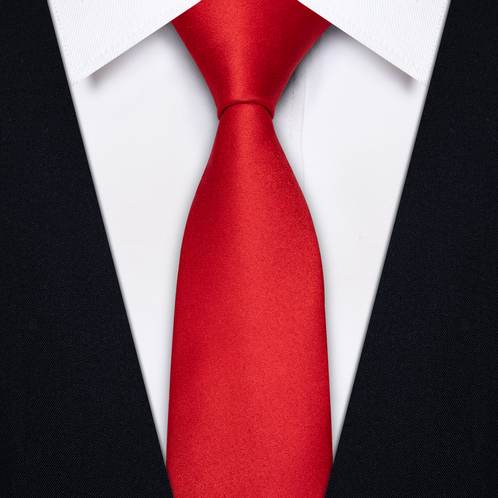 Scarlet Surge Einfarbige Schmale Krawatte – Bild 2