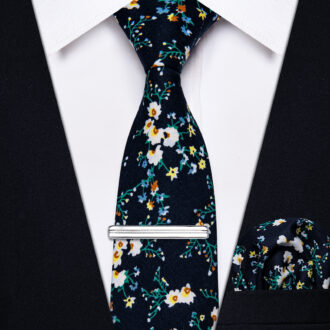 Corbata fina con estampado floral Twilight Bloom