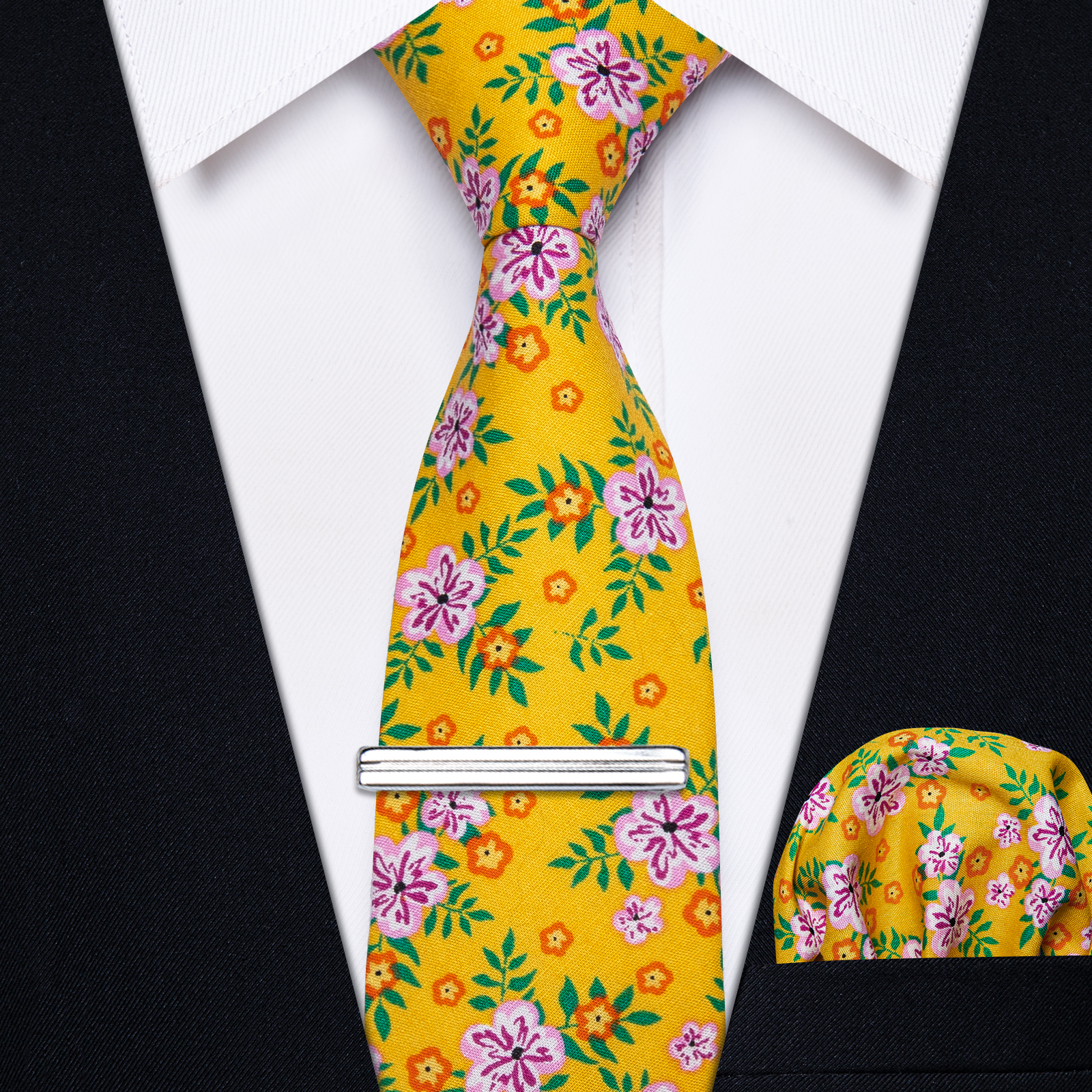 Corbata delgada floral Summer Bloom