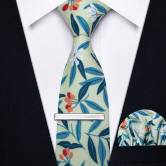 Olive Grove Elegance Floral Skinny Tie