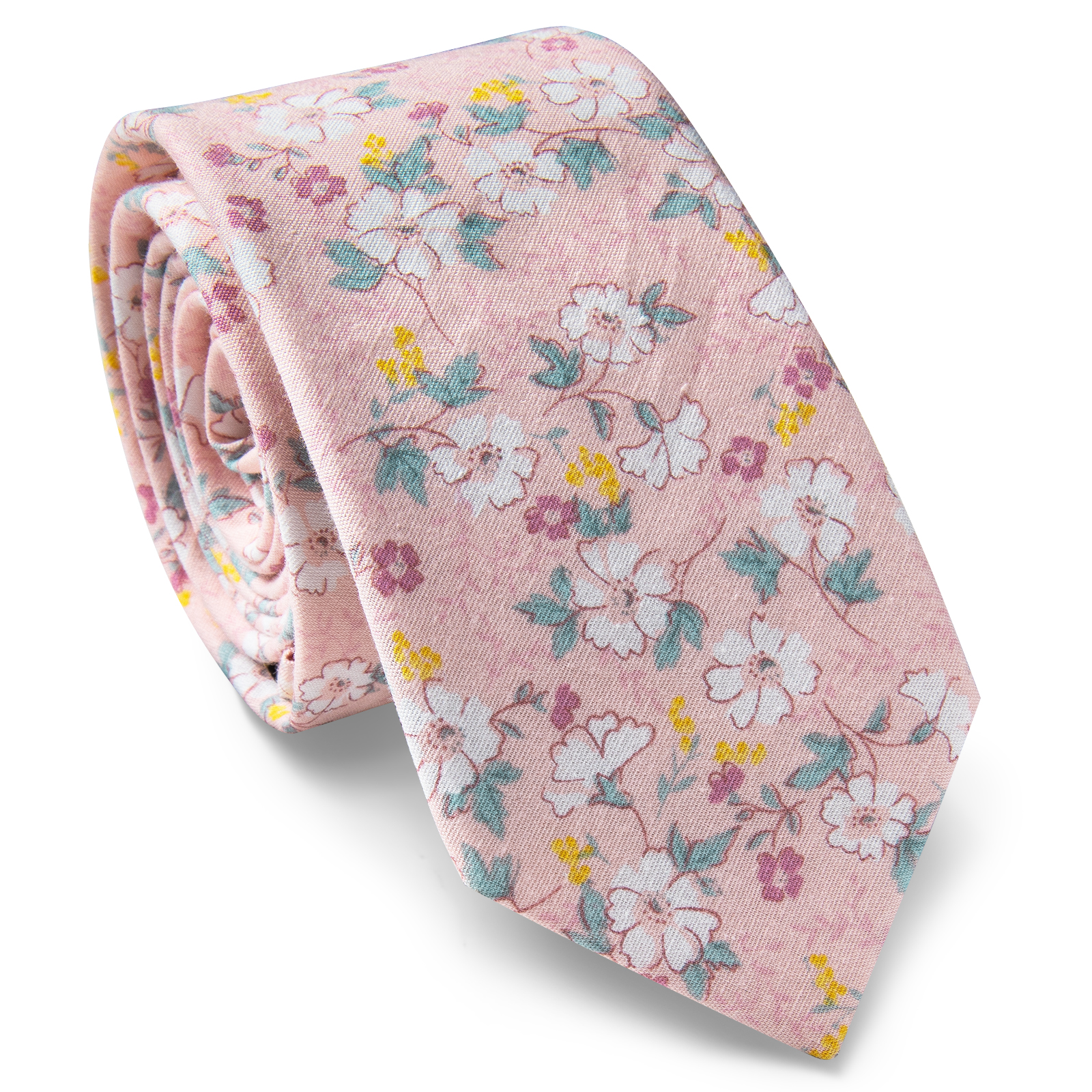 Pastel Bloom Delight Floral Skinny Tie - Image 2