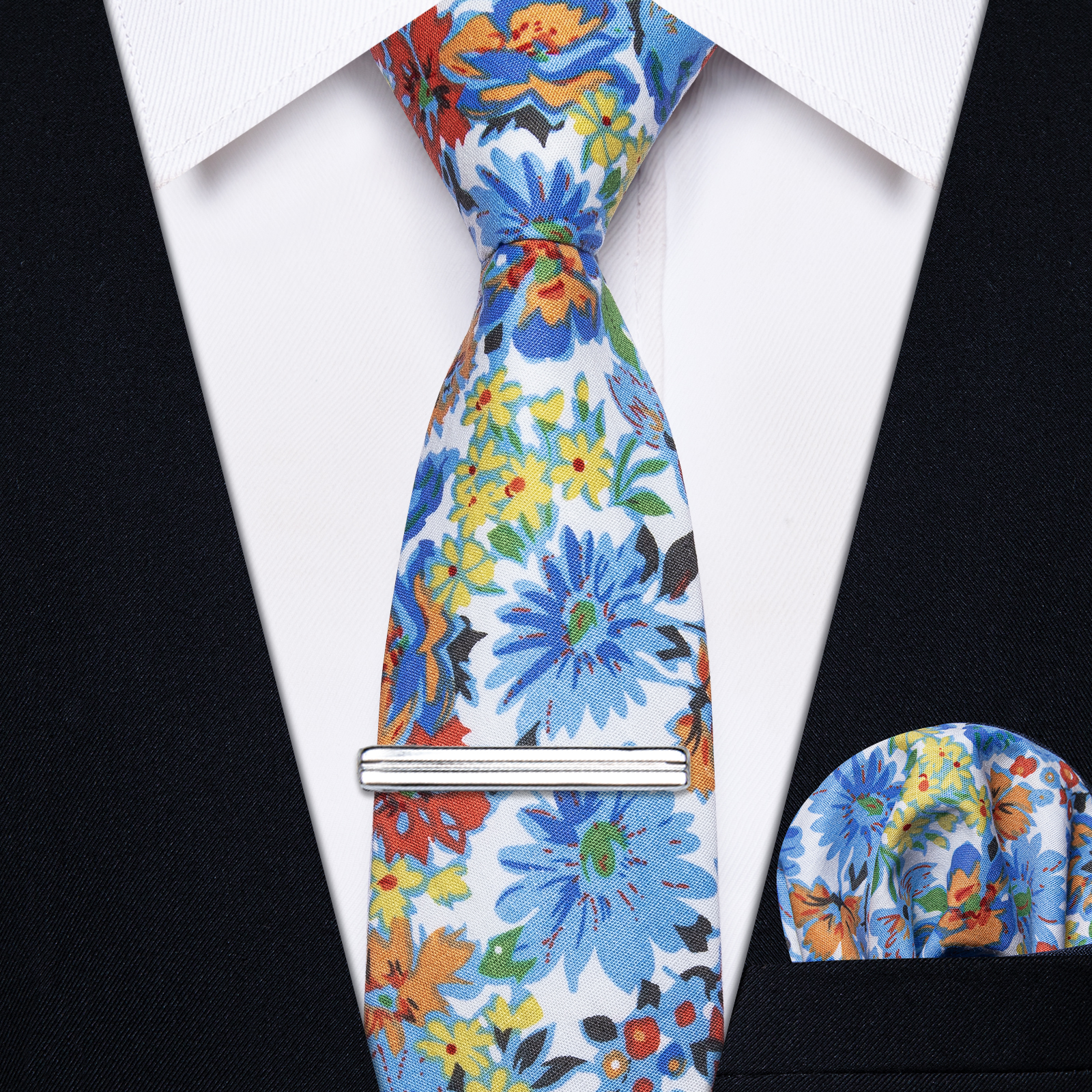 Riviera Blossom Floral Skinny Tie