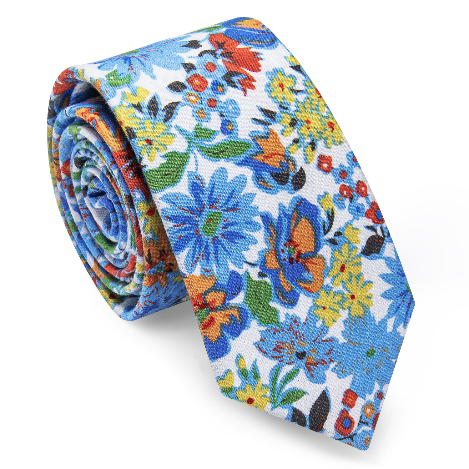 Riviera Blossom Floral Skinny Tie - Image 2