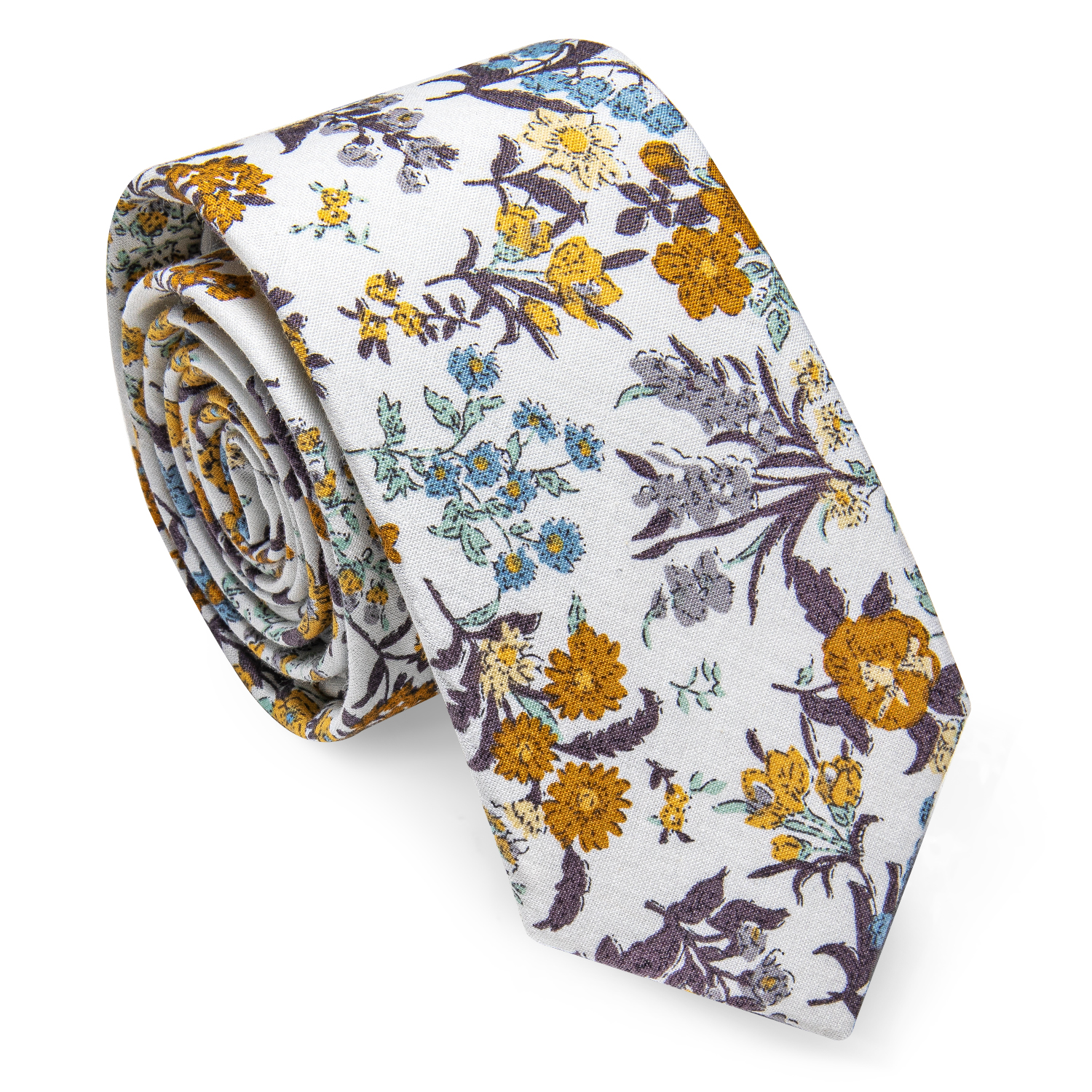 Golden Bloom Floral Skinny Tie - Image 2