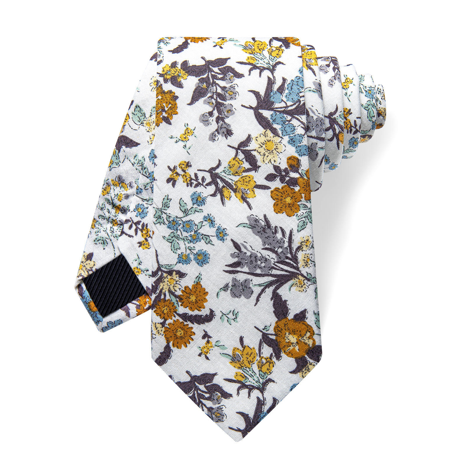 Golden Bloom Floral Skinny Tie - Image 4