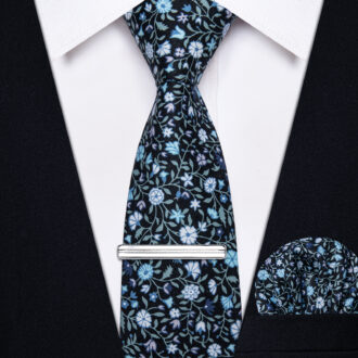 Nocturnal Petals Floral Skinny Tie