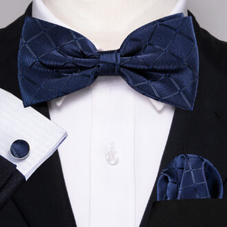 Midnight Lattice Bow Tie Set