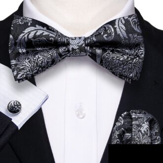Frosty Night Paisley Bow Tie Set