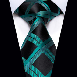 Teal Lattice Check Tie
