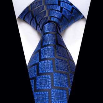 Sapphire Grid Elegance Geometric Tie