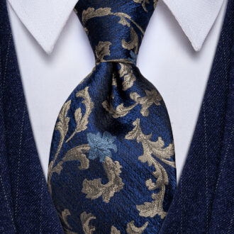 Golden Vine Floral Tie