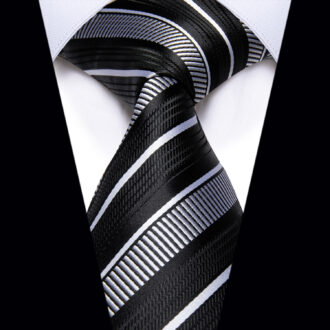 Silver Crest Striped Tie
