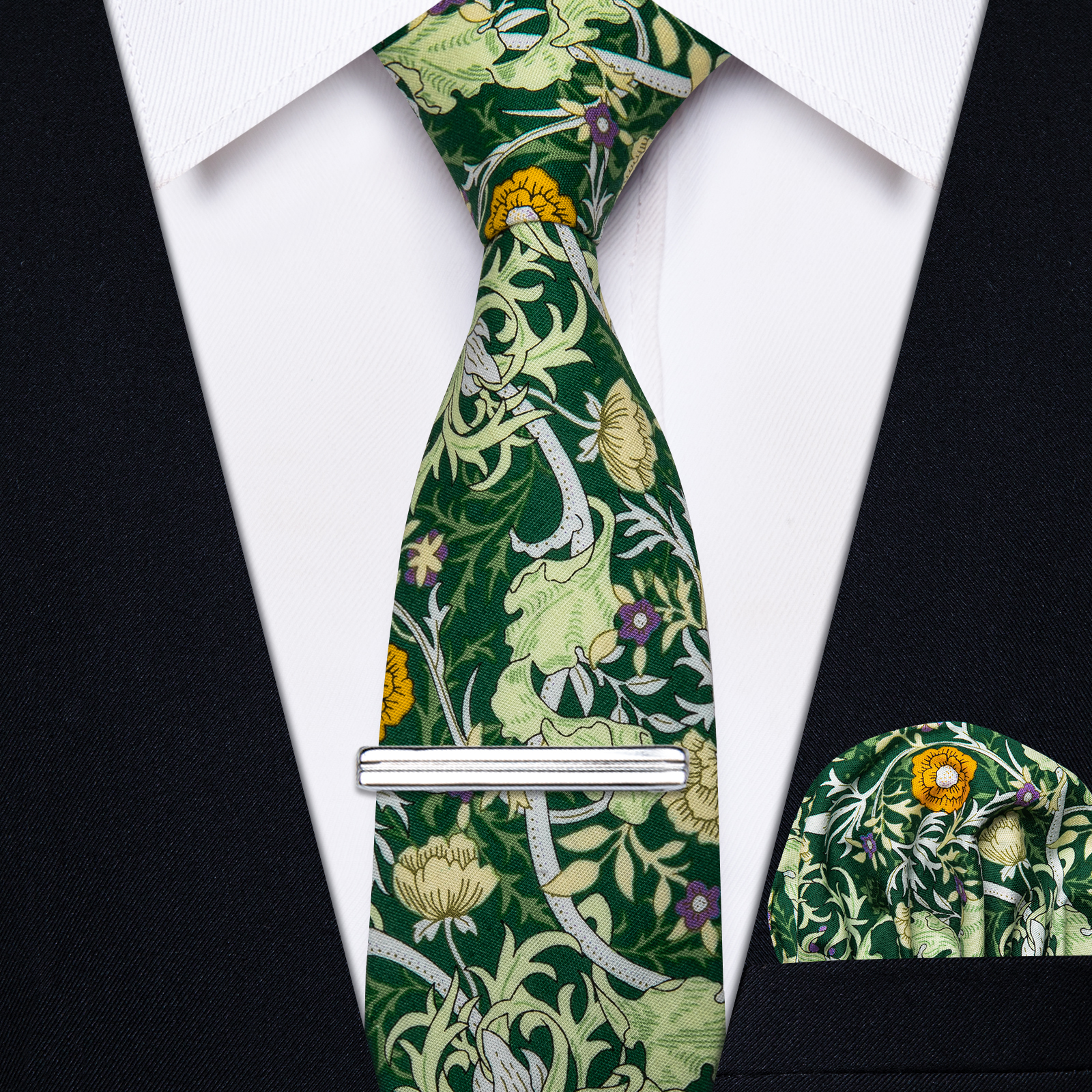 Verdant Vines Floral Skinny Tie