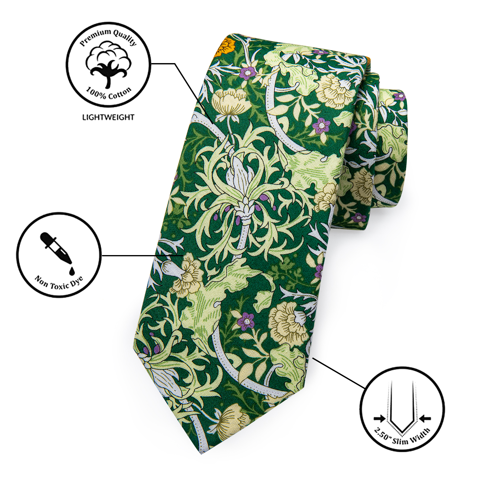 Verdant Vines Floral Skinny Tie - Image 5