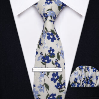 Blue Bloom Floral Skinny Tie