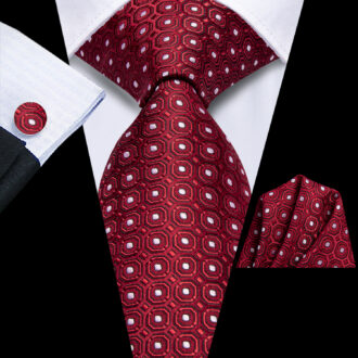 Crimson Circuit Geometric Tie Set